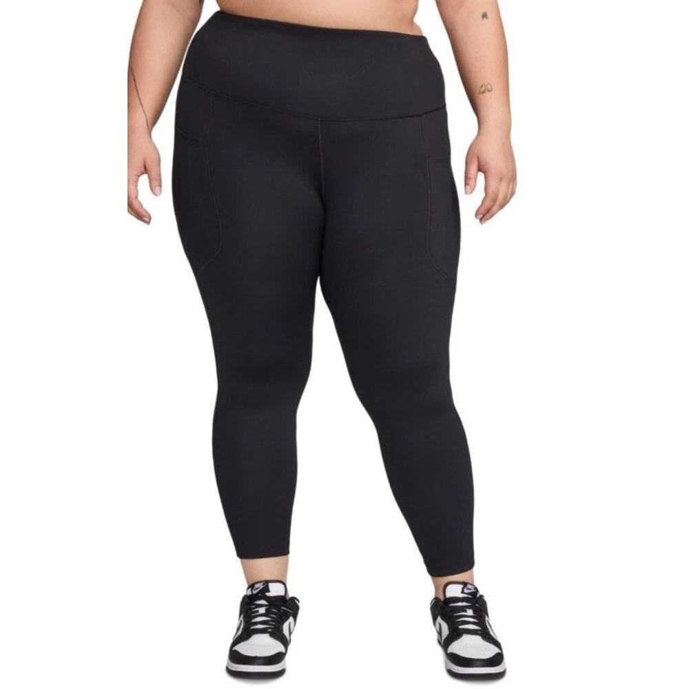 Nike One Women's High-Waisted 7/8 Leggings with Pockets Black Size 3X - Picture 11 of 11